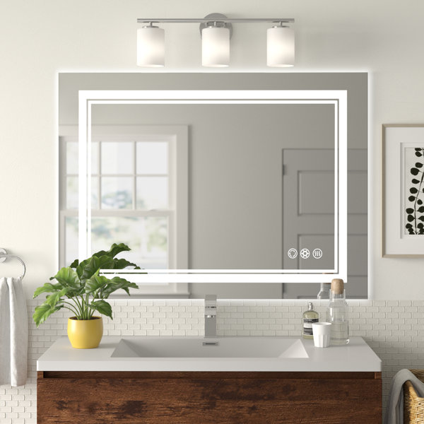 Zipcode Design™ Atherton Modern Frameless Anti-Fog LED Lighted Dimmable ...
